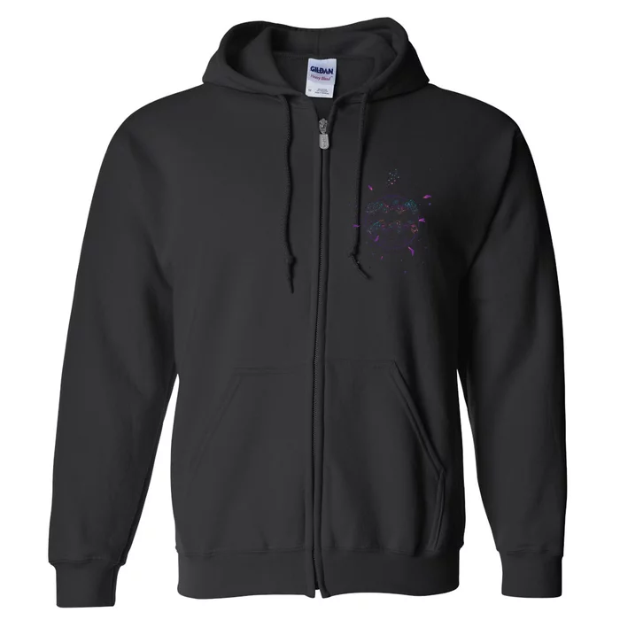 Aquarius Floral Zodiac Full Zip Hoodie