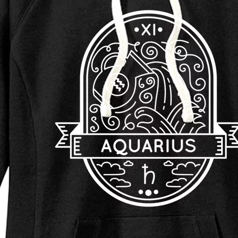 Aquarius Zodiac Symbol Design Women's Fleece Hoodie