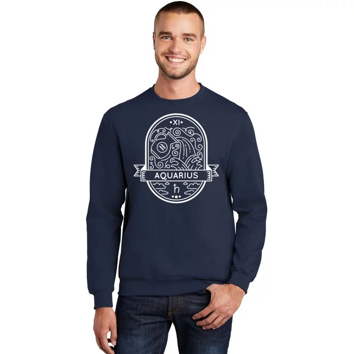 Aquarius Zodiac Symbol Design Tall Sweatshirt