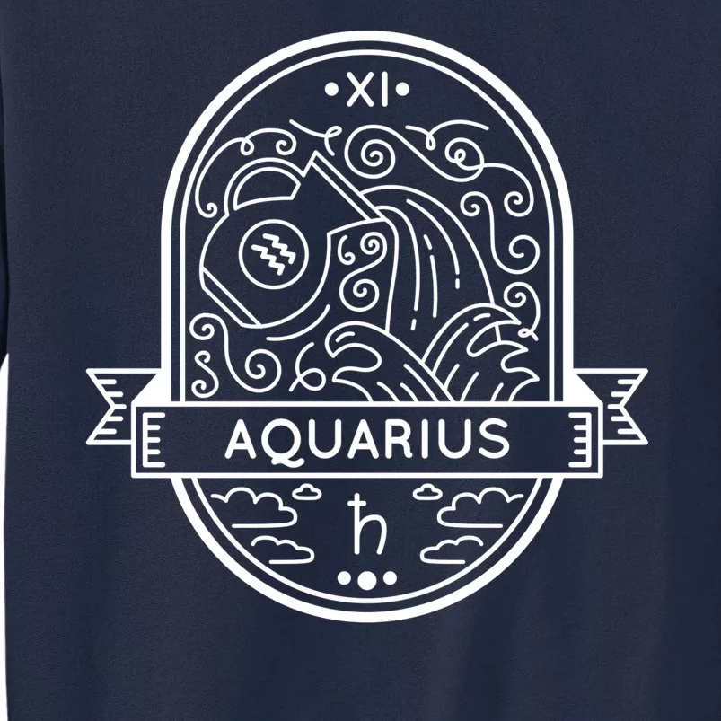 Aquarius Zodiac Symbol Design Tall Sweatshirt