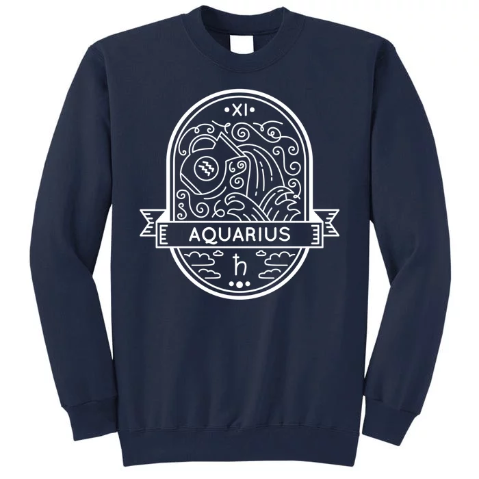 Aquarius Zodiac Symbol Design Tall Sweatshirt