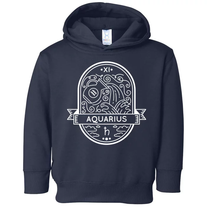 Aquarius Zodiac Symbol Design Toddler Hoodie