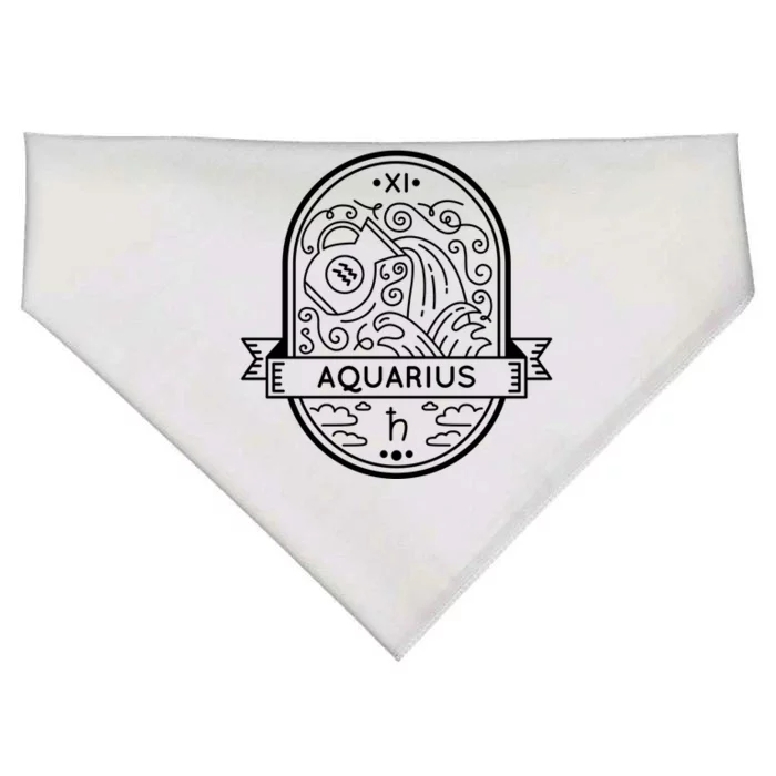 Aquarius Zodiac Symbol Design USA-Made Doggie Bandana