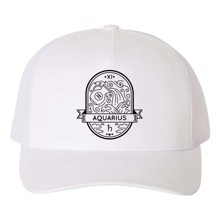 Aquarius Zodiac Symbol Design Yupoong Adult 5-Panel Trucker Hat