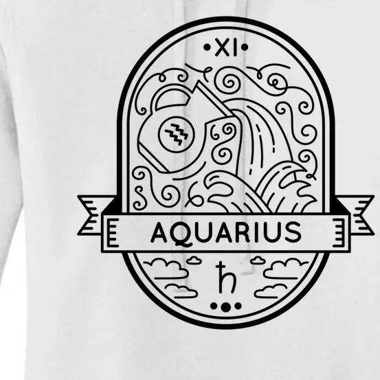 Aquarius Zodiac Symbol Design Women's Pullover Hoodie