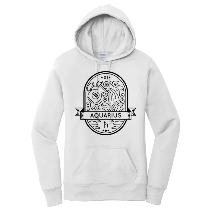 Aquarius Zodiac Symbol Design Women's Pullover Hoodie