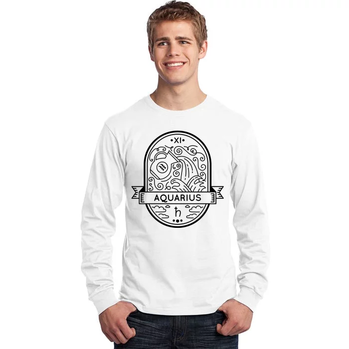 Aquarius Zodiac Symbol Design Tall Long Sleeve T-Shirt