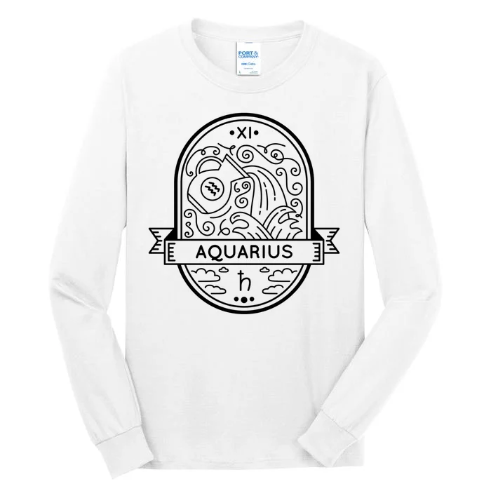 Aquarius Zodiac Symbol Design Tall Long Sleeve T-Shirt