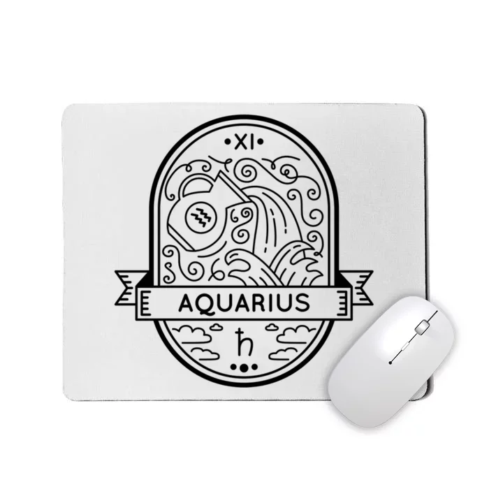 Aquarius Zodiac Symbol Design Mousepad