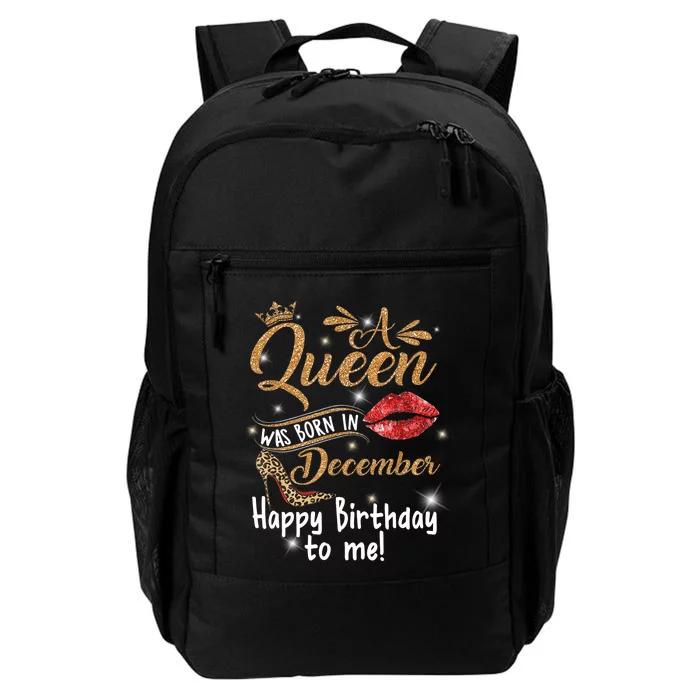 A Queen Was Born In December Happy Birthday To Me Leopard Daily Commute Backpack