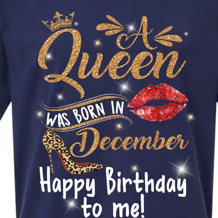 A Queen Was Born In December Happy Birthday To Me Leopard Sueded Cloud Jersey T-Shirt