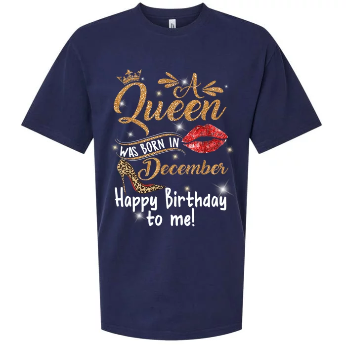 A Queen Was Born In December Happy Birthday To Me Leopard Sueded Cloud Jersey T-Shirt