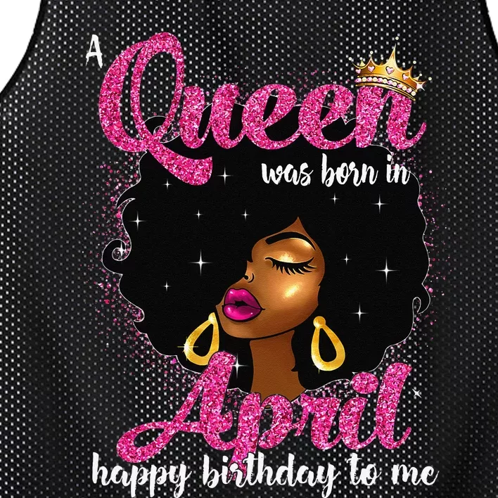 A Queen Was Born In April Birthday Afro Wo Mesh Reversible Basketball Jersey Tank