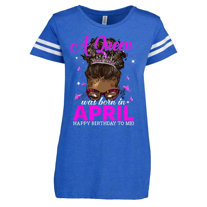 A Queen Was Born In April Happy Birthday To Me Enza Ladies Jersey Football T-Shirt