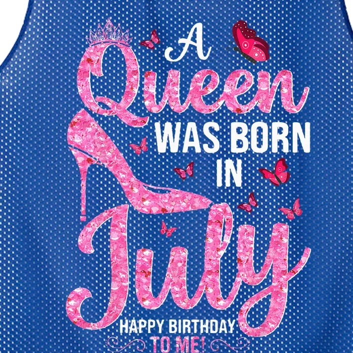 A Queen Was Born In July Happy Birthday To Me Mesh Reversible Basketball Jersey Tank