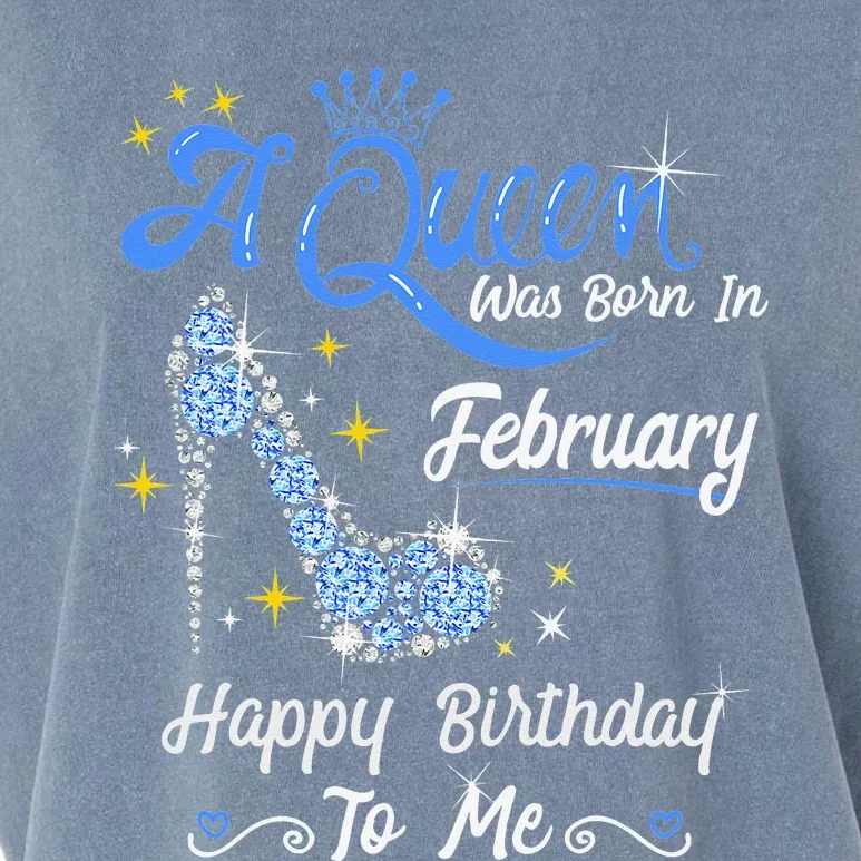 A Queen Was Born in February Gifts February Birthday Garment-Dyed Women's Muscle Tee