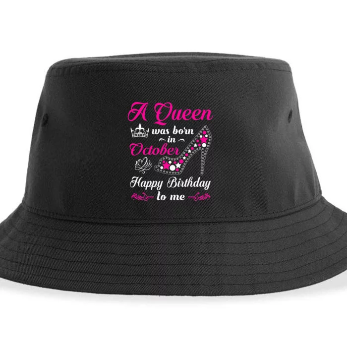 A Queen Was Born In October Birthday Gift For Wo Sustainable Bucket Hat