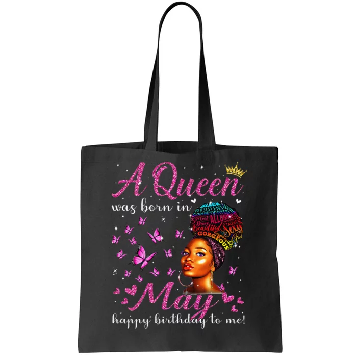 A Queen Was Born In May African American Wo Birthday Tote Bag