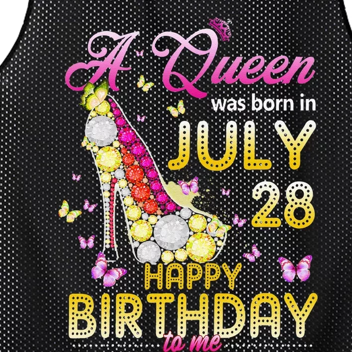 A Queen Was Born In July 28th Happy Birthday To Me 28 Mesh Reversible Basketball Jersey Tank