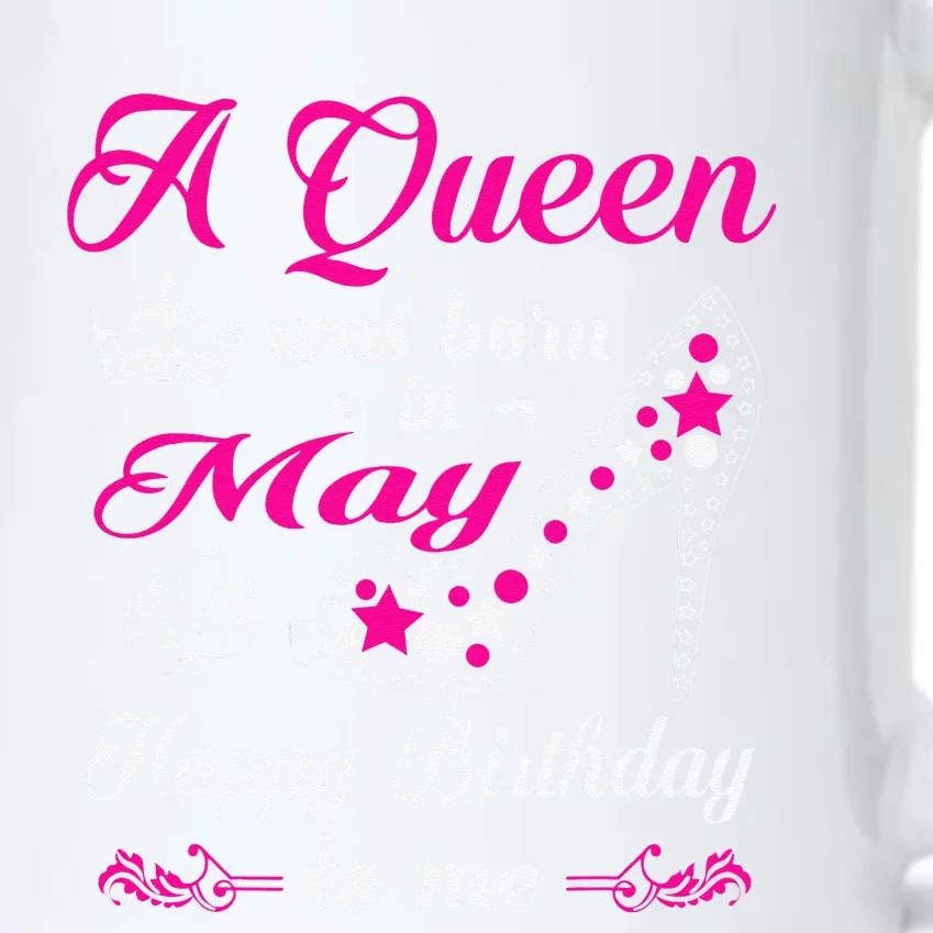 A Queen Was Born In May Birthday Gift For Women Black Color Changing Mug