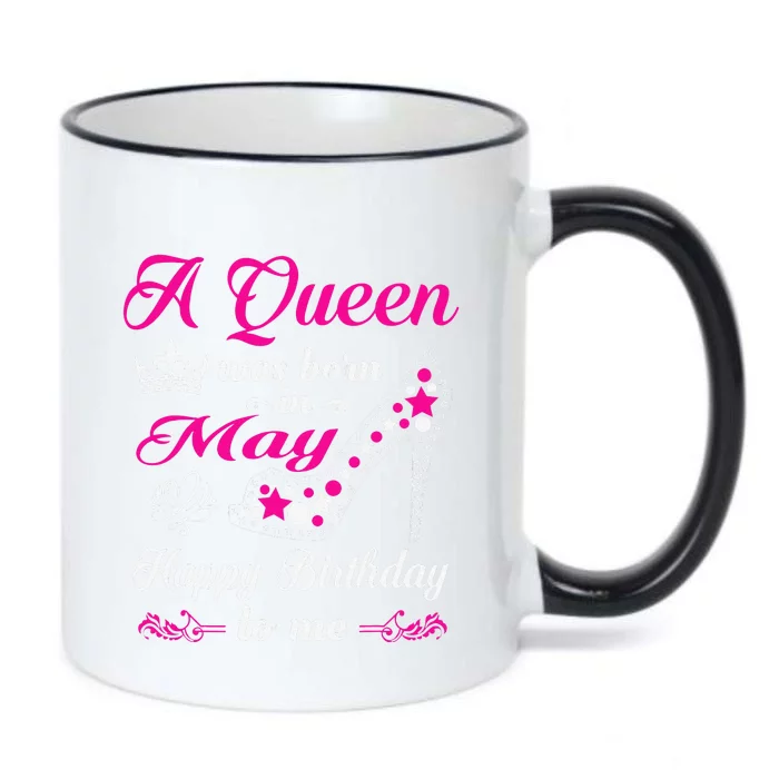 A Queen Was Born In May Birthday Gift For Women Black Color Changing Mug