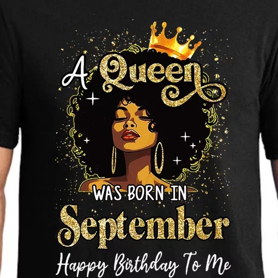 A Queen Was Born In September Black Birthday Afro Woman Pajama Set