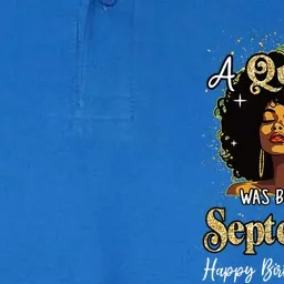 A Queen Was Born In September Black Birthday Afro Woman Softstyle Adult Sport Polo