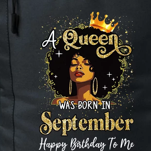 A Queen Was Born In September Black Birthday Afro Woman Daily Commute Backpack