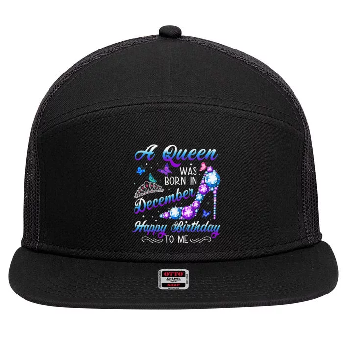 A queen was born in December Birthday Quote December 7 Panel Mesh Trucker Snapback Hat