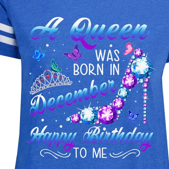 A queen was born in December Birthday Quote December Enza Ladies Jersey Football T-Shirt