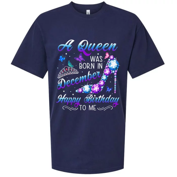 A queen was born in December Birthday Quote December Sueded Cloud Jersey T-Shirt