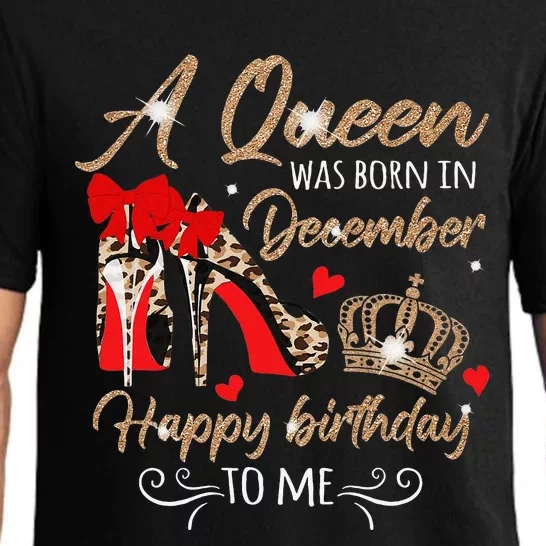 A Queen Was Born in December Birthday To Me Diamond Crown Pajama Set