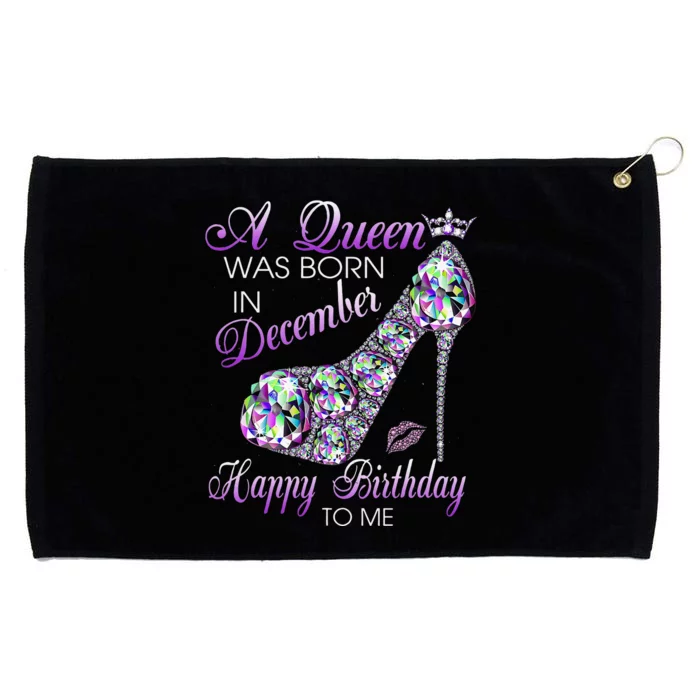 A Queen Was Born In December Diamond Happy Birthday To Me Grommeted Golf Towel