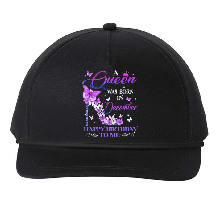 A Queen Was Born In December Happy Birthday To Me High Heel Snapback Five-Panel Rope Hat