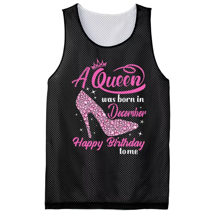 A Queen was Born In December Happy Birthday to me Mesh Reversible Basketball Jersey Tank