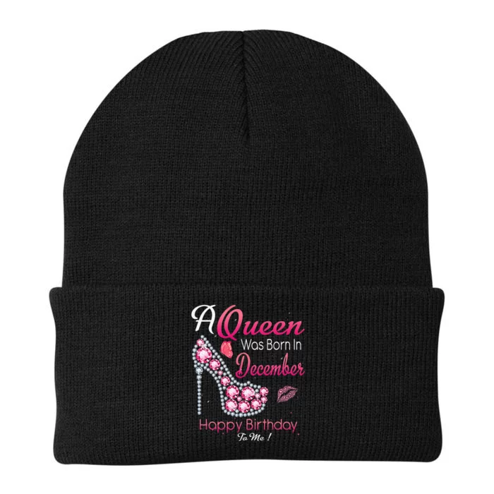 A Queen Was Born In December High Heel Birthday Gift Knit Cap Winter Beanie