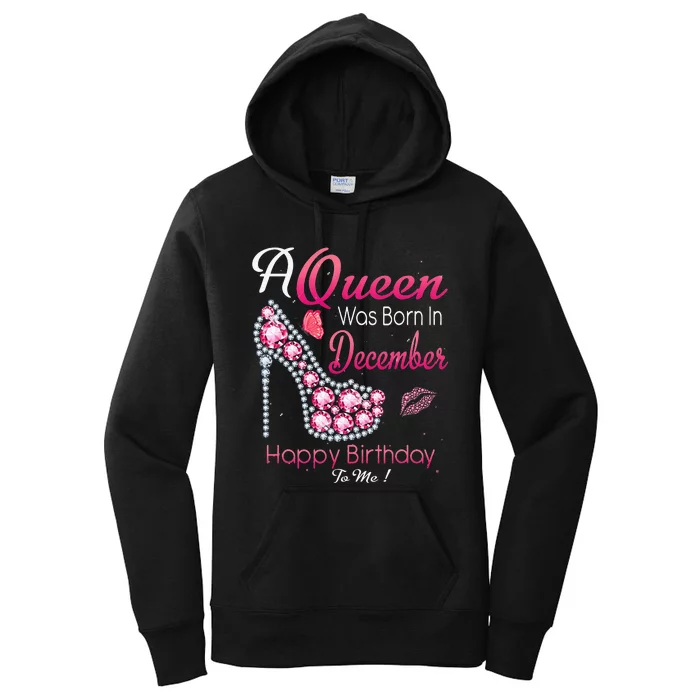 A Queen Was Born In December High Heel Birthday Gift Women's Pullover Hoodie