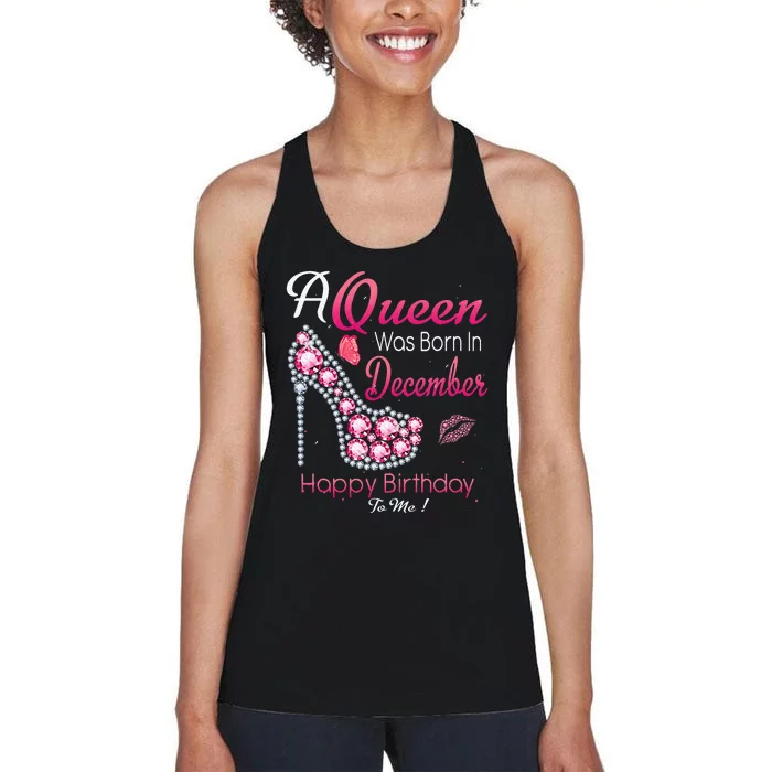 A Queen Was Born In December High Heel Birthday Gift Women's Racerback Tank