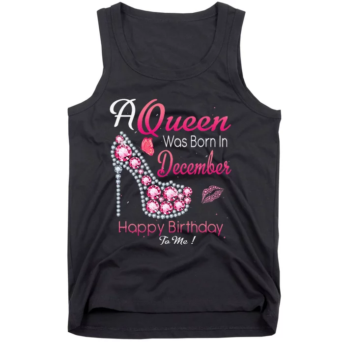 A Queen Was Born In December High Heel Birthday Gift Tank Top