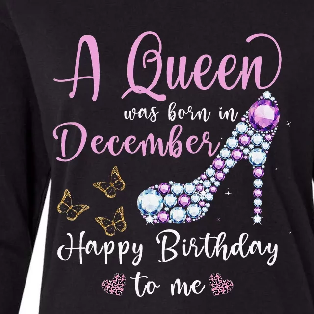 A Queen Was Born in December Wo Birthday Womens Cotton Relaxed Long Sleeve T-Shirt