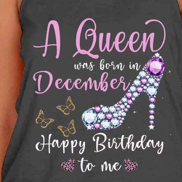 A Queen Was Born in December Wo Birthday Women's Knotted Racerback Tank