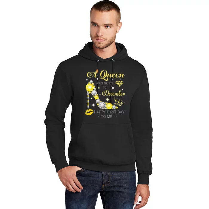 A Queen Was Born In December-Glitter Diamond--Shoes-Birthday Hoodie