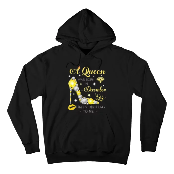 A Queen Was Born In December-Glitter Diamond--Shoes-Birthday Hoodie