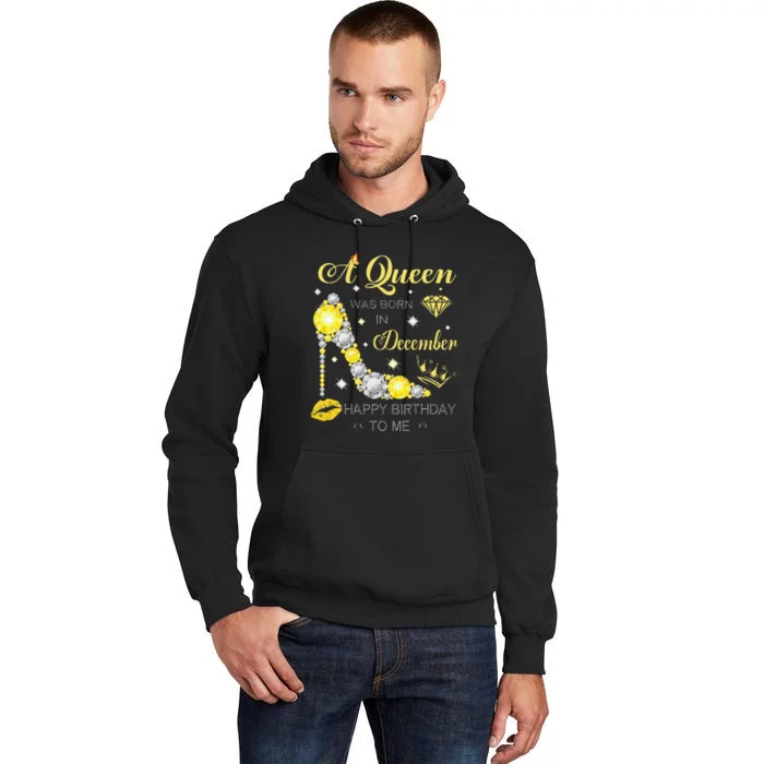 A Queen Was Born In December-Glitter Diamond--Shoes-Birthday Tall Hoodie