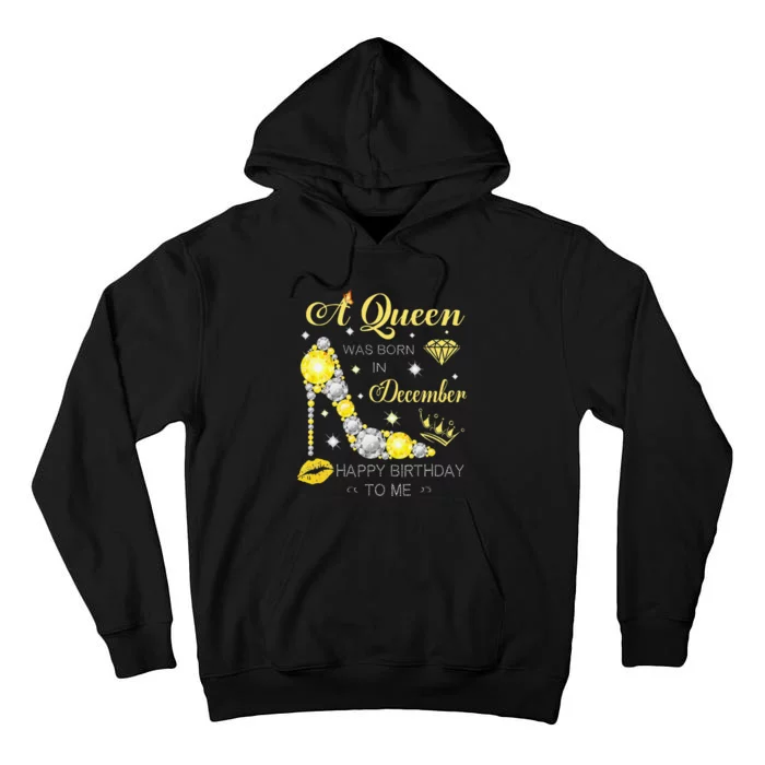 A Queen Was Born In December-Glitter Diamond--Shoes-Birthday Tall Hoodie