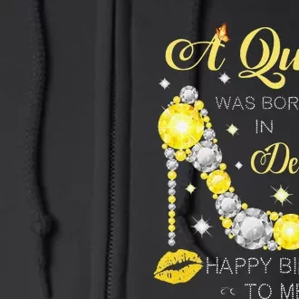 A Queen Was Born In December-Glitter Diamond--Shoes-Birthday Full Zip Hoodie