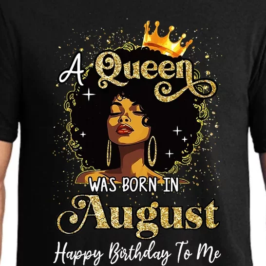 A Queen Was Born In August Black Birthday Afro Woman Pajama Set