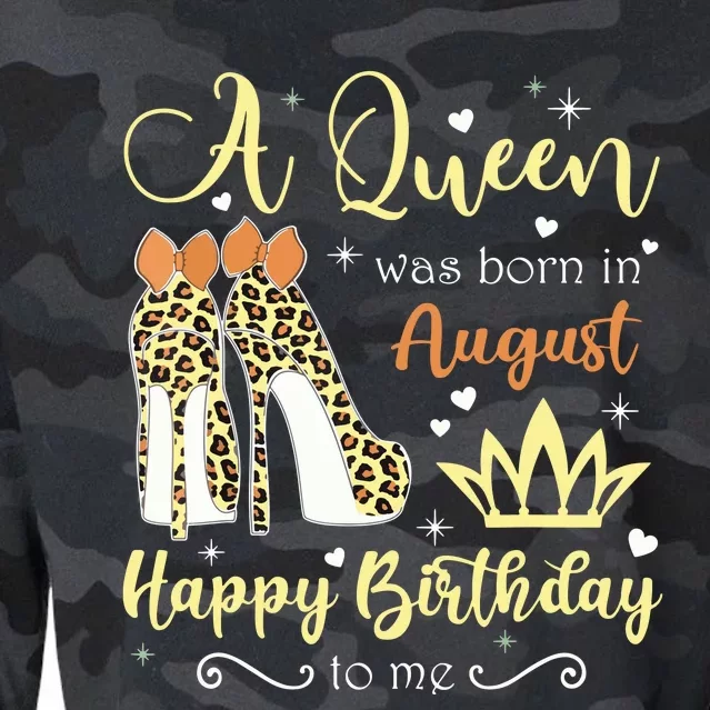 A Queen Was Born In August Birthday For Women Cropped Pullover Crew