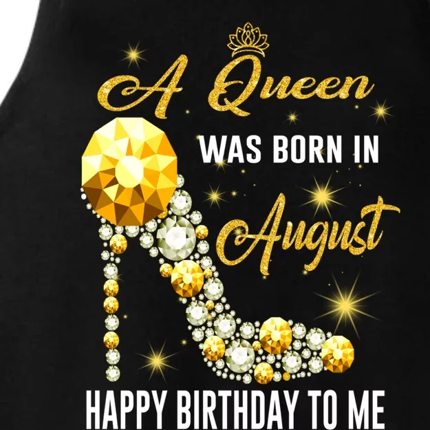 A Queen Was Born In August Happy Birthday To Me Diamond Gift Ladies Tri-Blend Wicking Tank