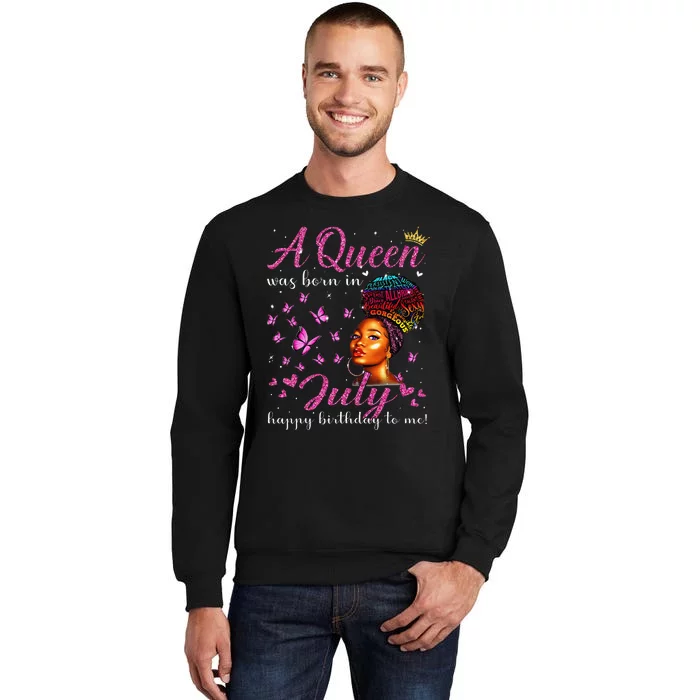 A Queen Was Born In July African American Birthday Sweatshirt